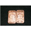 Image 2 : 2012 Copper Ingot, .999 Fine 1 Oz., lot of 2