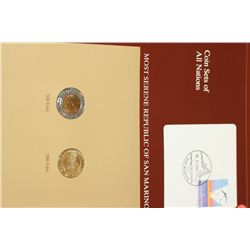 Most Serene Republic of San Marino; Coin Sets of All Nations W/Stamp dated 1993