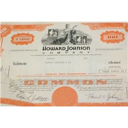 Howard Johnson Co. Stock Certificate dated 1972