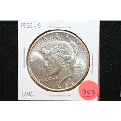 1922-S Peace $1, UNC