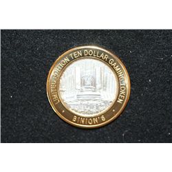 Binion's Gambling Hall & Casino Limited Edition Two-Tone $10 Gaming Token, .999 Fine