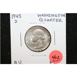 1945-D Washington Quarter, AU