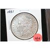 Image 1 : 1881 Silver Morgan $1