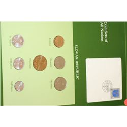 Slovak Republic; Coin Sets of All Nations W/Stamp dated 1995