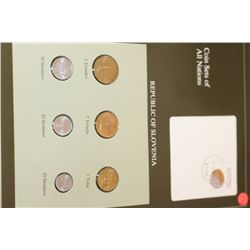 Republic of Slovenia; Coin Sets of All Nations W/Stamp dated 1995