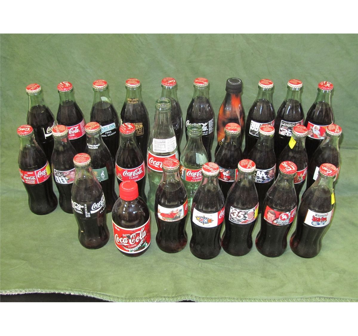 Lot of CocaCola Classic Collector Bottles