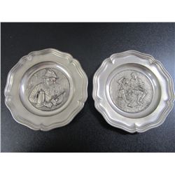 Pair Of Feinzinn Handarbeit Gesch Pewter Wall Hangings