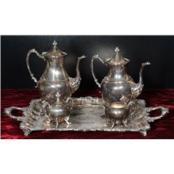 Vintage Silver On Copper Serving Set