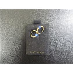 14 Karat, Coil Blue Pierced Earrings - New