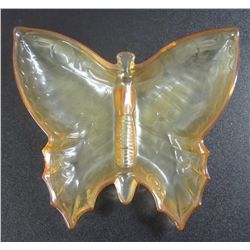 Pressed Glass, Peach Opalescent Butterfly