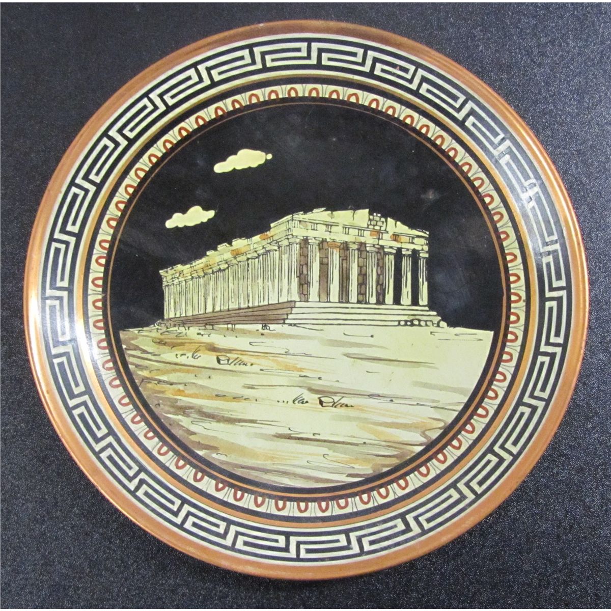 No. 18 Greek Handcrafted Plate, The Parthenon, Hand Made In Greece, Copper