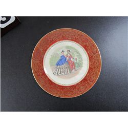 Century By Salem - 12" 23 Karat Gold Victorian Scene Collector Plate And Hanger