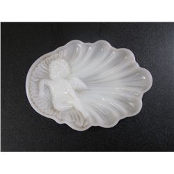 Avon - Milkglass Angel Trinket Dish - Needs Cleaning