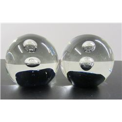 Pair Of Very Heavy Glass Bookends, Made In China