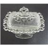 Image 1 : Footed Rectangular Vintage Clear Glass Compote Dish With Lid