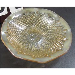Amber Depression Glass Fruit Bowl - 10.5"