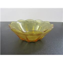 Amber Depression Glass Bowl