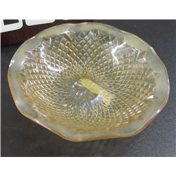 Amber Depression Glass Fruit Bowl - 10.5"