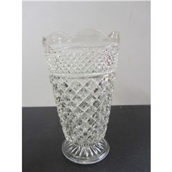 10" Tall pressed Glass Clear Vase