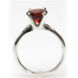 Natural 2ctw Garnet .925 Sterling Silver Ring