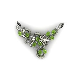 Genuine 13 g Peridot Oval .925 Sterling Silver Pendant