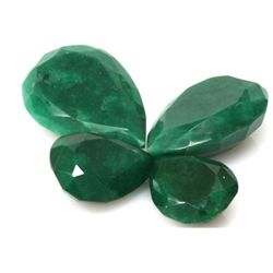 Natural 319.29ctw African Emerald Pear Shape (4) Stone
