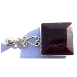 Natural 49.9 ctw Ruby .925 Sterling Pendant