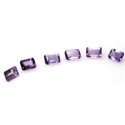 Natural 4.7ctw Amethyst Emerald Cut 7x5 (6) Stone