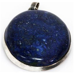 Natural 173.7 ctw Lapis Oval .925 Sterling Pendant