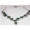 Image 1 : NATURAL 26.14 GRAMS EMERALD OVAL NECKLACE .925 STERLING