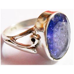 Natural 4.13g Tanzanite Oval .925 Sterling Silver Ring