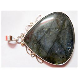 Natural 17.17g Semi Precious Pear .925 Sterling Pendant