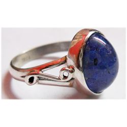 Natural 4.44 g Tanzanite Oval .925 Sterling Silver Ring