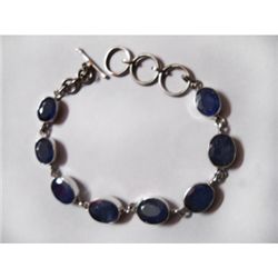 Natural 12.32g Tanzanite Oval Bracelet .925 Sterling