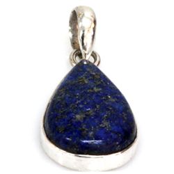 Natural 32.51ctw Lapis Pear Shape .925 Sterling Pendant