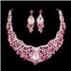 Image 1 : Immaculate Pink Swarovski Crystal Teardrop Choker Neckl