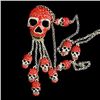 Image 1 : Red Swarovski Crystal Skull Pendant Necklace pendant