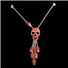Image 2 : Red Swarovski Crystal Skull Pendant Necklace pendant