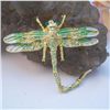 Image 1 : Peridot & Swarovski Crystal Dragonfly Brooch Pin