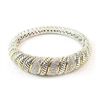 Image 1 : Designer Tu-tone Bold Style Ribbed Bangel Bracelet MWF1
