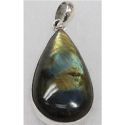 Natural 14g Semi-Precious Pendant .925 Sterling Silver