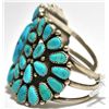 Image 3 : Old Pawn Turquoise Needlepoint Sterling Silver Cuff Bracelet - JMW