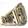 Image 2 : Old Pawn Spider Web #8 Number Eight Turquoise Sterling Silver Cuff Bracelet - Wallace Jr.