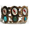Image 1 : Old Pawn Multi-Stone Cardinal Sterling Silver Cuff Bracelet