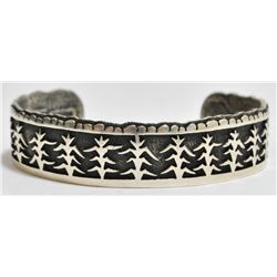 Old Pawn Corn Stalks Sterling Silver Cuff Bracelet