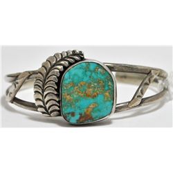 Old Pawn Mountain Turquoise Sterling Silver Cuff Bracelet