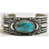 Image 1 : Old Pawn #8 Number Eight Turquoise Sterling Silver Small Cuff Bracelet - D Gordon