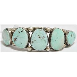 Old Pawn Dry Creek Turquoise Sterling Silver Cuff Bracelet - M