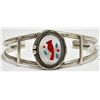 Image 1 : Old Pawn Multi-Stone Inlay Cardinal Sterling Silver Cuff Bracelet
