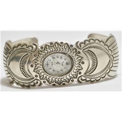 Old Pawn Sterling Silver Cuff Bracelet Women's Watch - Blackgoat